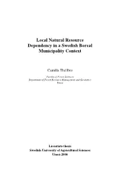 Local Natural Resource Dependency in a Swedish Boreal Municipality Context
