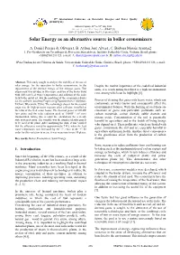 Solar Energy As an Alternative Source in Boiler Economizers