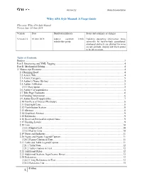 Wiley APA Style Manual: a Usage Guide