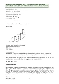 Attachment 2. Product Information for Progesterone