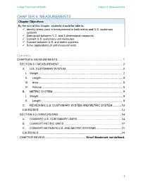 CHAPTER 6: MEASUREMENTS Contents