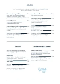 Desserts Ice Cream the Vine Speciality Sundaes