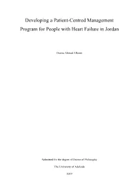 Developing a Patient-Centred Management Program for People with Heart Failure in Jordan