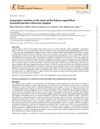 Geographic Variation in the Duets of the Rufous-Naped