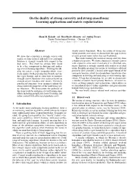 On the Duality of Strong Convexity and Strong Smoothness: Learning Applications and Matrix Regularization