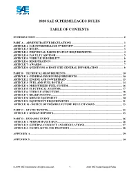 Supermileage 2020 Rules
