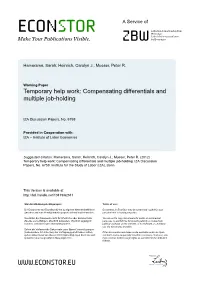 Temporary Help Work: Compensating Differentials and Multiple Job-Holding