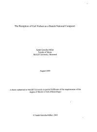 The Reception of Carl Nielsen As a Danish National Composer