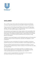 Unilever Annual Report and Accounts 2018 Consolidated Cash Flow Statement