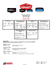 2021 IMSA Official Schedule and SR Lime Rock 070721 V1