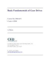 Basic Fundamentals of Gear Drives