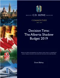 Decision Time: the Alberta Shadow Budget 2019