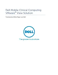Dell Mobile Clinical Computing Vmware View Solution