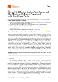 Effects of Refill Friction Stir Spot Weld Spacing and Edge Margin on Mechanical Properties of Multi-Spot-Welded Panels