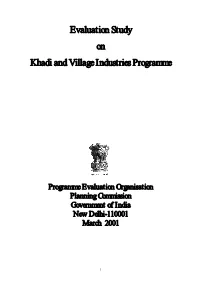 Evaluation Study on Khadi and Village Industries Programme