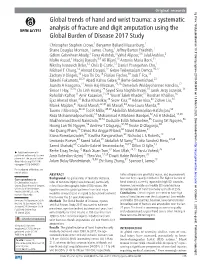 Global Trends of Hand and Wrist Trauma: a Systematic Analysis Of