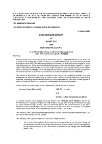 RECOMMENDED MERGER of AVAST PLC with NORTONLIFELOCK INC