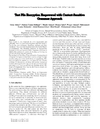 Text File Encryption Empowered with Context Sensitive Grammar Approach