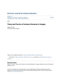 Theory and Practice of Inclusive Education in Hungary