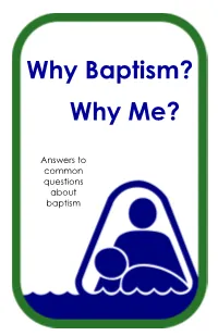 Why Baptism? Why Me?