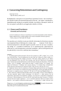 Concerning Determinism and Contingency