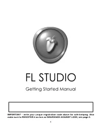 FL STUDIO Getting Started Manual