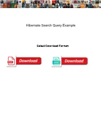 Hibernate Search Query Example