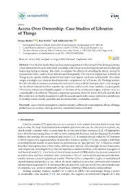 Access Over Ownership: Case Studies of Libraries of Things