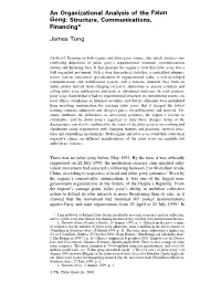 An Organizational Analysis of the Falun Gong: Structure, Communications, Financing*