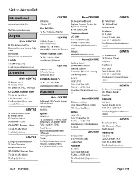Centre Address List 2003.Pdf