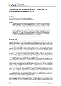 Cybertext Poetics: Internet, Multimedia, and Pluralism Phenomena of Indonesian Literature