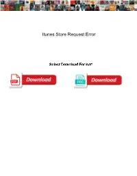 Itunes Store Request Error