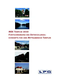 Mek Templin 2030 Fortschreibung Des Entwicklungs - Konzepts Für Den Mittelbereich Templin