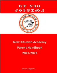 New Kituwah Academy Parent Handbook 2021-2022