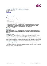 Technicians Notes