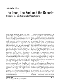 The Good, the Bad, and the Generic: Translation and Transference in East Asian Westerns