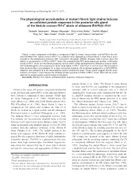 The Physiological Accumulation of Mutant Fibroin Light Chains Induces