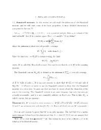 1. Area and Co-Area Formula 1.1. Hausdorff Measure. in This Section