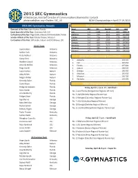2015 SEC Gymnastics