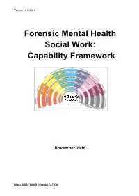 Forensic Mental Health Social Work: Capability Framework