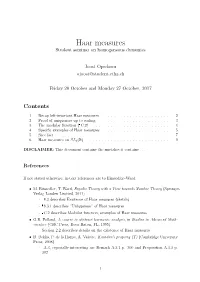 Haar Measures Student Seminar on Homogeneous Dynamics