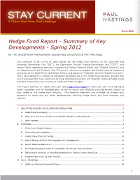 Hedge Fund Report - Summary of Key Developments - Spring 2012