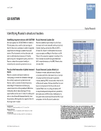 Identifying Russia's Structural Leaders