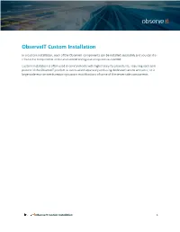 Performing a Custom Installation of Observeit