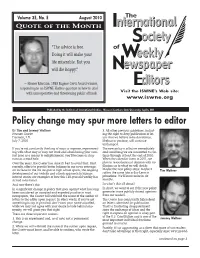 Policy Change May Spur More Letters to Editor by Tim and Jeremy Waltner 3