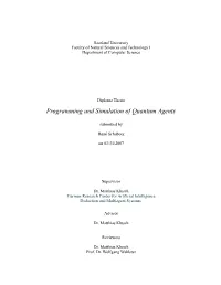Programming and Simulation of Quantum Agents