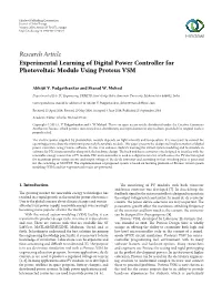 Research Article Experimental Learning of Digital Power Controller for Photovoltaic Module Using Proteus VSM