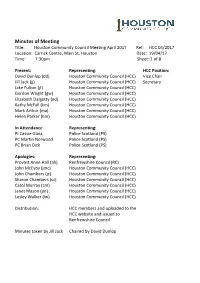 Minutes of Meeting 19 Apr 2017