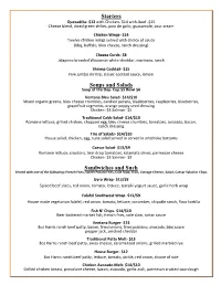 Starters Soups and Salads Sandwiches and Such