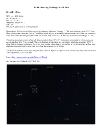 TAAS Observing Challenge, March 2016 Deep Sky Object